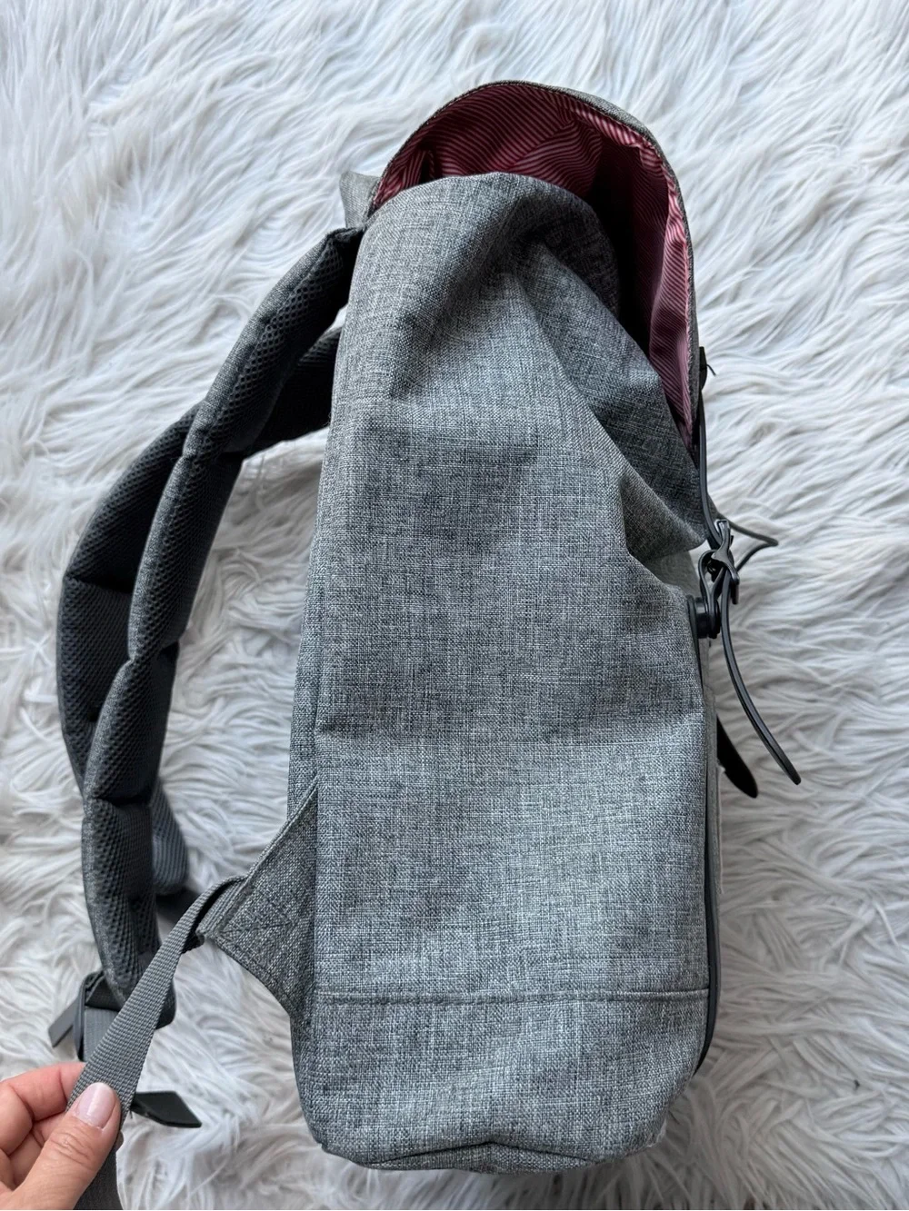 Herschel Little America Gray Backpack Laptop School Travel Hiking Book Bag Gray